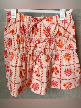Zara Pink and Orange Floral Tiered Skirt